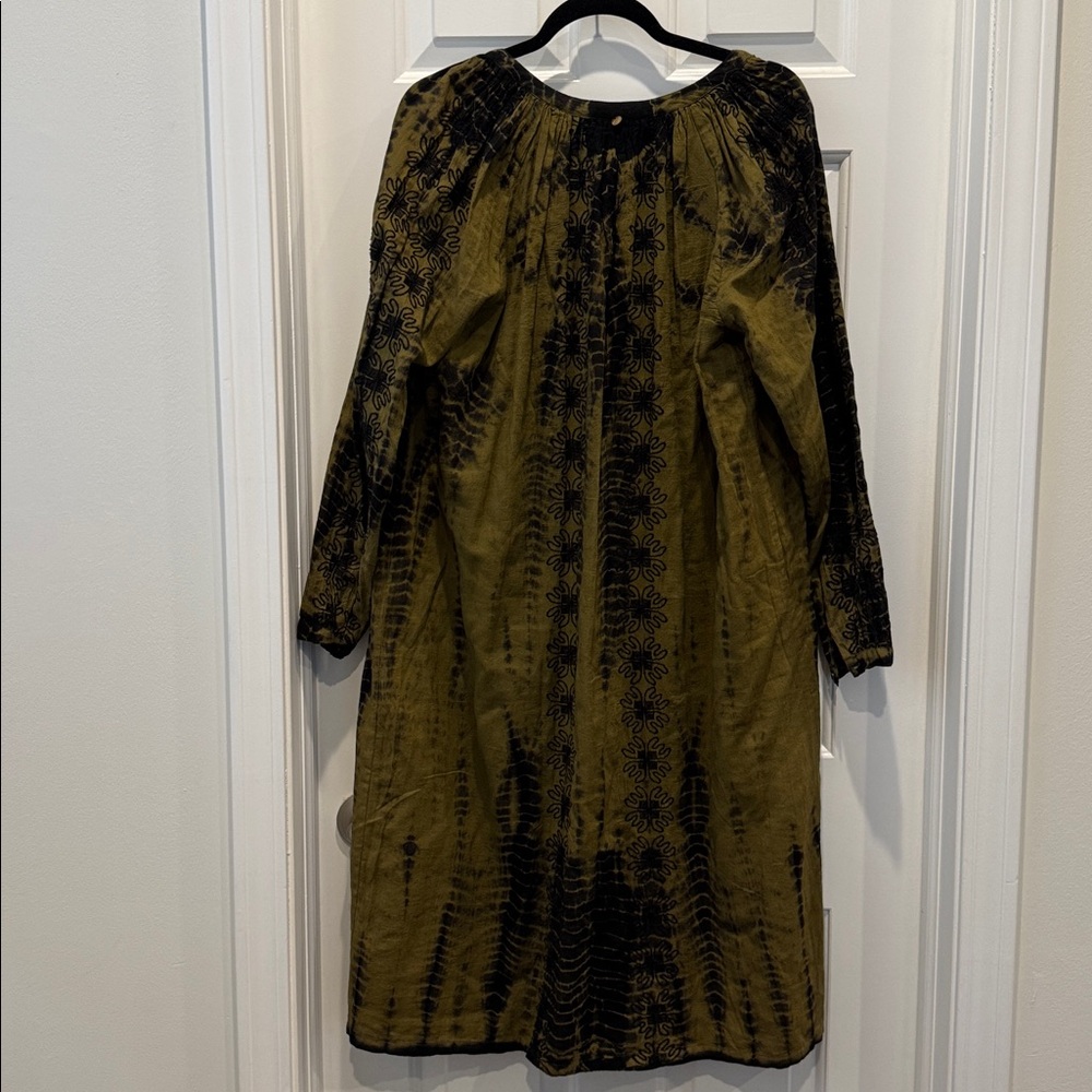 ANTIK BATIK ARTISAN Hand-Dyed Tunic Dress resort wear vacation one of a kind - Picture 3 of 12
